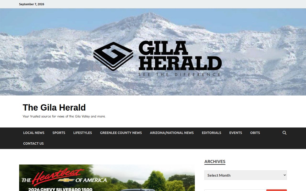 Gila Herald Graham County weekly jail log page